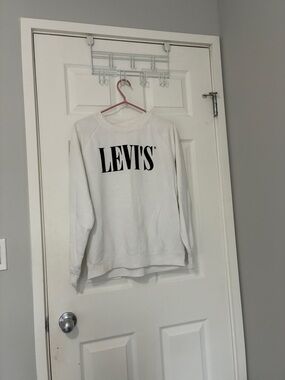 Levi's White Crewneck Sweatshirt with Black Logo